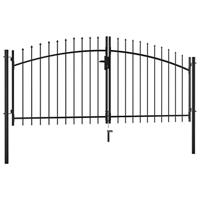 Hekpoort dubbele deur met speren bovenkant 300x150 cm - thumbnail