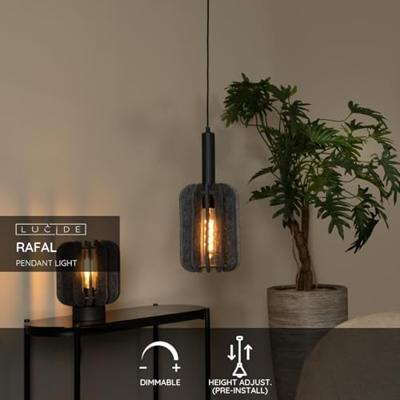 Lucide RAFAL - Hanglamp - Ø 20 cm - 1xE27 - Grijs