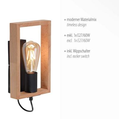 Just Light Landelijke wandlampFranky 1-lichts - 15654-18