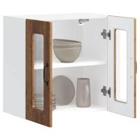 Keukenbovenkast met glazen deur Kalmar bewerkt hout oud houtkleurig - thumbnail