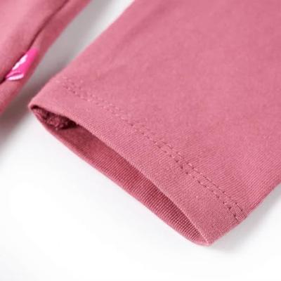 Kindershirt met lange mouwen paddenstoelenprint 128 frambozenkleurig