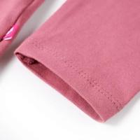 Kindershirt met lange mouwen paddenstoelenprint 128 frambozenkleurig - thumbnail