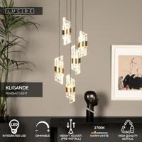 Lucide KLIGANDE - Hanglamp - Ø 30 cm - LED Dimb. - 5x8W 2700K - Mat Goud / Messing - thumbnail