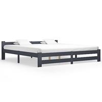VidaXL Bedframe massief grenenhout donkergrijs 200x200 cm - thumbnail