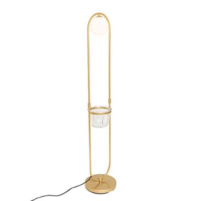 QAZQA Art Deco vloerlamp goud met wit glas - Isabella QAZQA Art Deco vloerlamp goud met wit glas - Isabella
