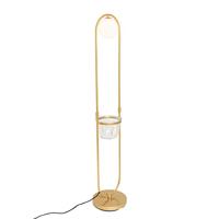 QAZQA Art Deco vloerlamp goud met wit glas - Isabella - thumbnail