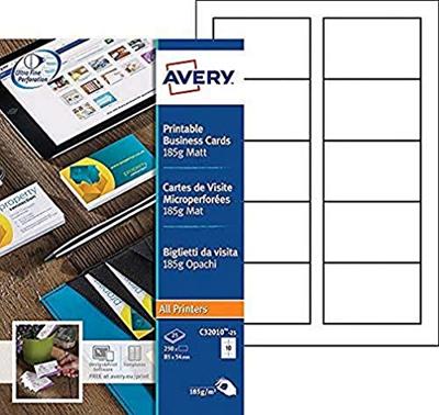 AVERY visitekaarten 185 g/m², 10 per blad, 250 stuks