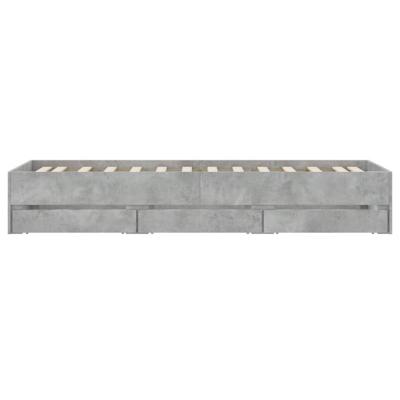 Bedframe met lades bewerkt hout betongrijs 180x200 cm - thumbnail