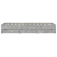 Bedframe met lades bewerkt hout betongrijs 90x190 cm - thumbnail