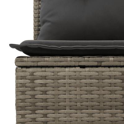5-delige Loungeset met kussens poly rattan grijs - thumbnail