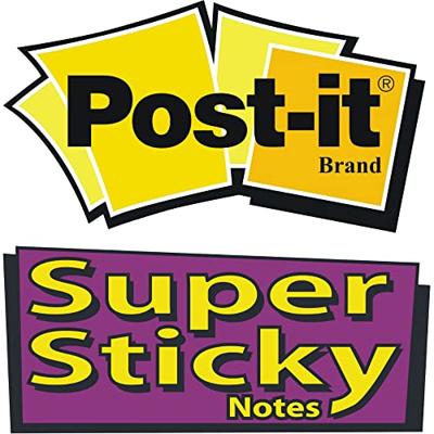 Post-it Super Sticky notes, 90 vel, ft 76 x 127 mm, pak van 6 blokken, kanariegeel - thumbnail