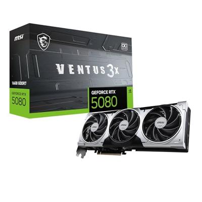 MSI VENTUS GEFORCE RTX 5080 16G 3X OC PLUS videokaart NVIDIA 16 GB GDDR7