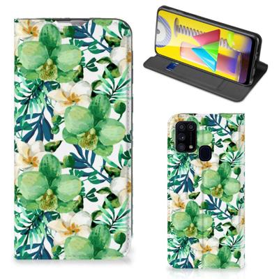 Samsung Galaxy M31 Smart Cover Orchidee Groen