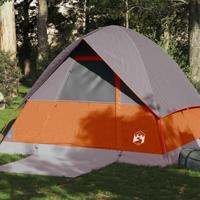 VidaXL Koepeltent 4-persoons waterdicht grijs en oranje - thumbnail