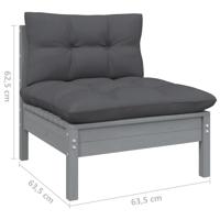 5-delige Loungeset met antracietkleurige kussens grenenhout - thumbnail