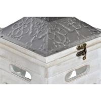 Lantaarnenset Home ESPRIT Wit Kristal Spar Etnisch Arabisch 26 x 26 x 66 cm (2 Onderdelen) - thumbnail