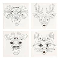 Creativ Company Canvas met dierenprint, 4st. - thumbnail