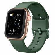 Soft siliconen bandje met gespsluiting - Dennengroen - Geschikt voor Apple Watch 44mm / 45mm / 46mm / 49mm - thumbnail
