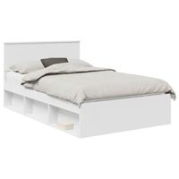 Bedframe met hoofdeinde Wit 120 x 200 cm Massief grenenhout - thumbnail