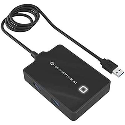 Conceptronic HUBBIES11BP interface hub USB 3.2 Gen 1 (3.1 Gen 1) Type-A 5000 Mbit/s Zwart