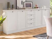 Dressoir LANDO 4 deuren 4 lades wit - thumbnail