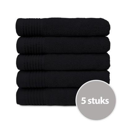 The One Handdoek Deluxe 50x100 550 gr Zwart (5 stuks)