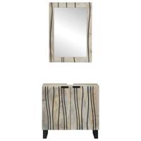 Badkamermeubelset met plank 2 pcs Wit 62 x 33 x 58 cm - thumbnail