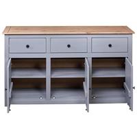Dressoir Panama Range 135x40x80 cm massief grenenhout grijs - thumbnail