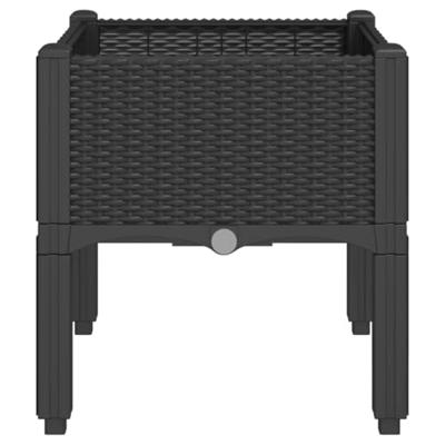 VidaXL Plantenbak met poten 40x40x42 cm polypropeen zwart