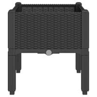 VidaXL Plantenbak met poten 40x40x42 cm polypropeen zwart - thumbnail
