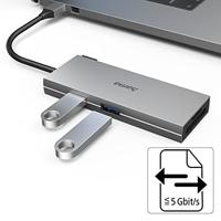 Hama USB-C (USB 3.2 Gen 2) multiport hub 6 poorten Grijs - thumbnail