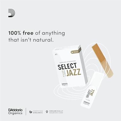 D&apos;Addario Woodwinds ORSF03SSX2H Organic Select Jazz Sopraansaxofoonriet, 2 hard, 3-pack - thumbnail
