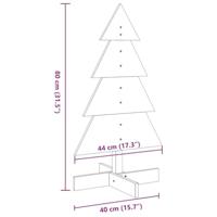 VidaXL Kerstdecoratie kerstboom 80 cm massief grenenhout wit - thumbnail
