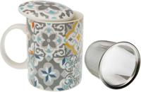 Kop met theefilter Versa Alfama Porselein Keramiek (8 x 10 x 8 cm) - 8420327418289 - thumbnail