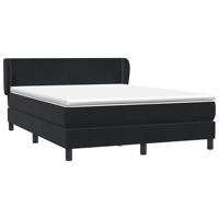Boxspring met matras fluweel zwart 160x220 cm - thumbnail