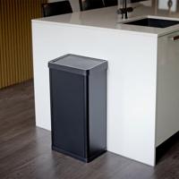 QLT Push Prullenbak met Drukdeksel - 50 Liter - Zwart - thumbnail