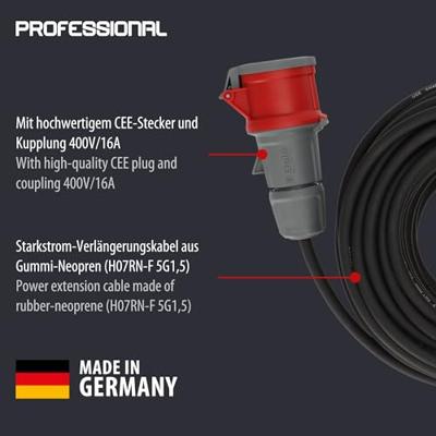 Brennenstuhl CEE verlengsnoer IP44 30m zwart H07RN-F 5G1,5 5-polig - 1167730