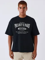 Project X Paris Varsity T-Shirt Heren Zwart - Maat S - Kleur: Zwart | Soccerfanshop - thumbnail