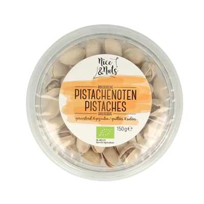 Nice & Nuts Pistache noten in dop gezouten geroosterd bio 150 Gram