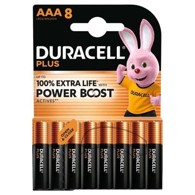 Batterij duracell plus powerboost 8x aaa | 10 stuks