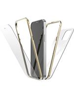 White Diamonds 360 Glas Cover Voor Apple IPhone 14 Goud - thumbnail