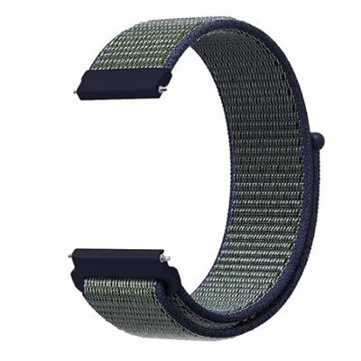 Garmin Venu 2 & 3 - Sport Loop nylon bandje - Blauw met groene band Garmin Venu 2 & 3 - Sport Loop nylon bandje - Blauw met groene band