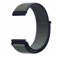 Garmin Venu 2 & 3 - Sport Loop nylon bandje - Blauw met groene band - thumbnail
