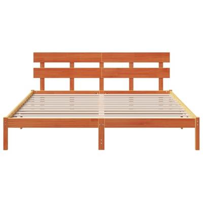 Bedframe met hoofdeinde Bruin 180 x 200 cm Massief grenenhout