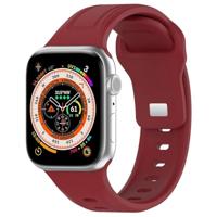 By Qubix - Square siliconen band - Bordeaux - Compatible met Apple Watch 44mm / 45mm / 46mm / 49mm - Compatible Apple watch bandjes - thumbnail