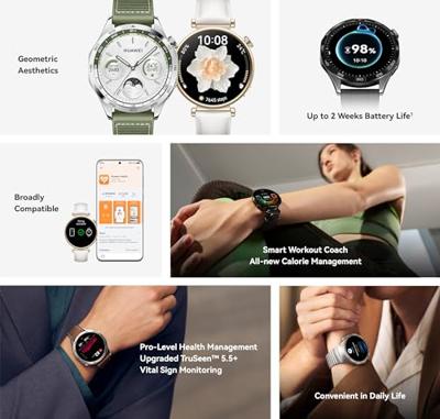 HUAWEI WATCH GT 4 Smart Watch - Batterijduur tot 2 weken Fitness Tracker - Compatibel met Android en iOS - Gezondheidsmonitoring met Pulse Wave Aritmie Analyse - GPS Geïntegreerd - 46 mm Leer Bruin