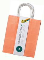 Tas met handvat Folia kraftpapier 110gr 18x21x8cm set à 7 kleuren - thumbnail