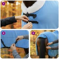 VidaXL Paardendeken volledige aqua 165 cm polar fleece - thumbnail