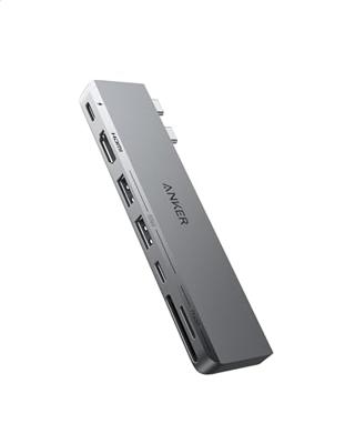 Anker USB C-hub voor MacBook, Anker 547 USB-C Hub (7-in-2), compatibel met Thunderbolt 4 USB C-poort, 4K HDMI, USB C en 2 USB A datapoorten voor MacBook Pro 13 inch, MacBook Air M1/M2 en meer