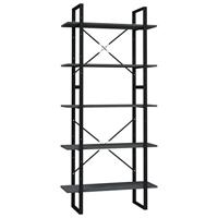 Boekenkast met 5 schappen 80x30x175 cm grenenhout grijs - thumbnail